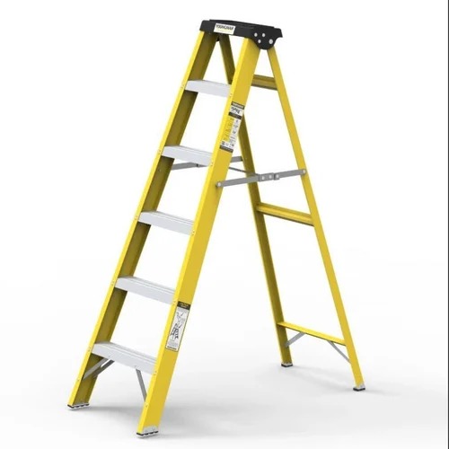 Youngman FRP A Type Single Side Ladder 5 Step 6 Feet Yellow Foldable 8304 Capacity 150Kg