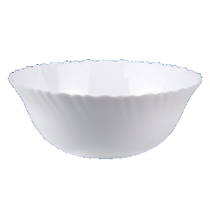 Large Serving Bowl Plain White 1 Ltr Opal Glass 20.5 x 7.5cm