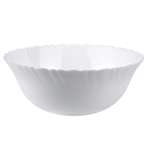 Large Serving Bowl Plain White 1 Ltr Opal Glass 20.5 x 7.5cm