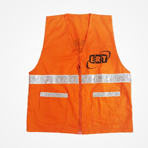 Orange ERT printed pure cotton Jacket 200GSM with 1.5 inch reflective on front