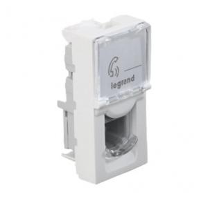 Legrand Arteor White Rj11 Telephone Socket With Shutter, 1 M, 5734 26