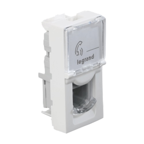 Legrand Arteor White Rj11 Telephone Socket With Shutter, 1 M, 5734 26