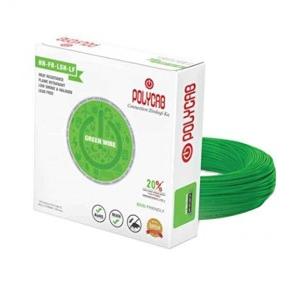 Polycab Copper Insulated Flexible Cable FRLS 1Core Multi-stranded 2.5 Sqmm 1 Mtr Green