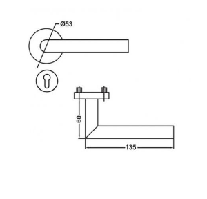 Dorma L-Type Mortise Handle XL-C 2002-D2