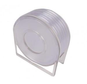 Coaster Transparent Round Plastic Dia 10 CM Pack of 6