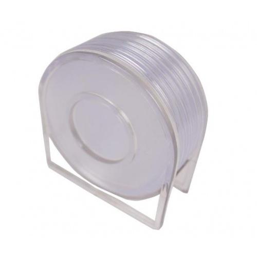 Coaster Transparent Round Plastic Dia 10 CM Pack of 6