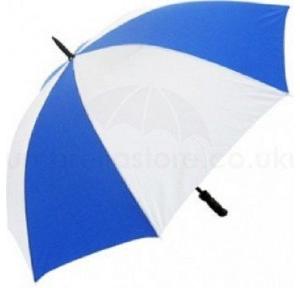 Polyester Fabric Golf Umbrella White and Blue