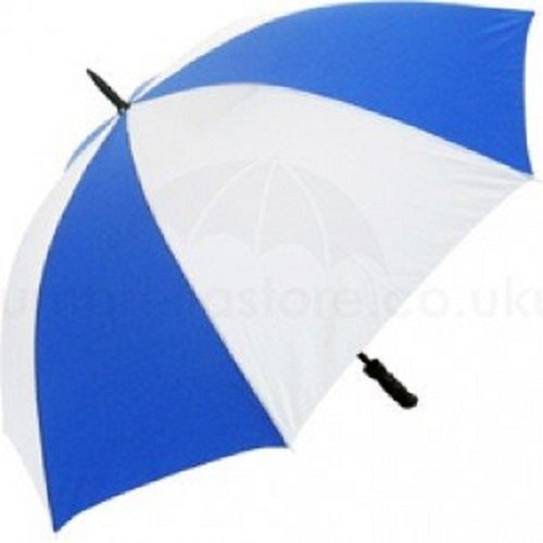 Polyester Fabric Golf Umbrella White and Blue