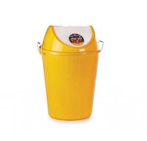 Aristo Swing Dustbin With Lid Yellow Color Plastic 60 Ltr