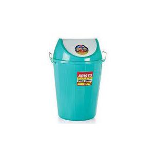 Aristo Swing Dustbin With LId Green Color Plastic 60 Ltr