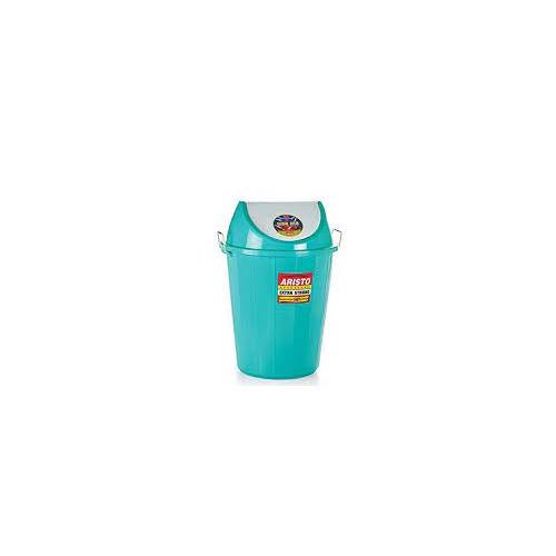 Aristo Swing Dustbin With LId Green Color Plastic 60 Ltr