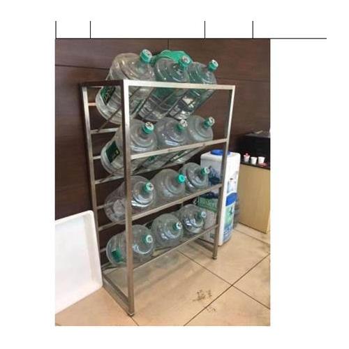 SS 304 12 Water Bottle Storage Rack Height: 6 Feet Width: 3 Feet Depth: 1.5 Feet With 4 Shelves