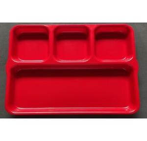 Polycarbonate Compartment Plate 4 In 1, 10 x 12 Inch, Red