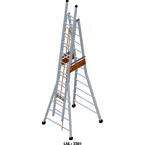 Hindalco Self Supporting Type Ladder 2301 Allied Alloy Telescopic With Extension System . Aluminum (18F-32)Ft