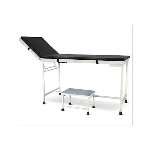 Doctor Examine Bed With Foot Step, Mild Steel 18 Gauge, Cushioned Top, Dimensions 1830 x 600 x 750