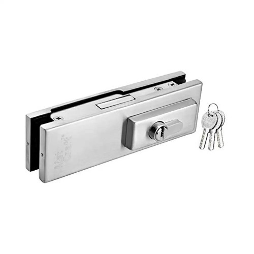 Met Craft Stainless Steel Glass Door Patch Fitting - Patch Lock Silver, 161 x 32 x 51mm