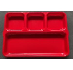 Kenford 4 Compartment Polycarbonate Square Lunch Plate DCT 1012 (PC) Size 10 Inch x 12 Inch, Red