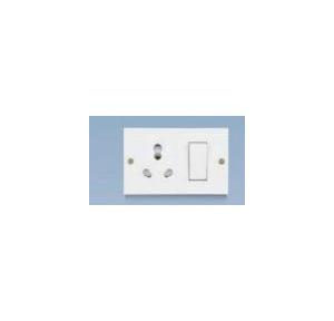 Anchor Penta Uni 6A/16A Combined Box with Switch & Socket with 2 Fixing Holes, 14614