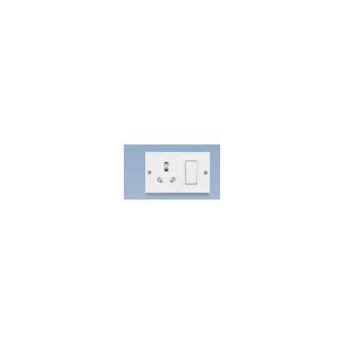 Anchor Penta Uni 6A/16A Combined Box with Switch & Socket with 2 Fixing Holes, 14614