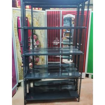 MS Sheet 24 Gauge 4 Slotted Rack W900mm X 2100H X 450D, Capacity - 200Kg, Grey