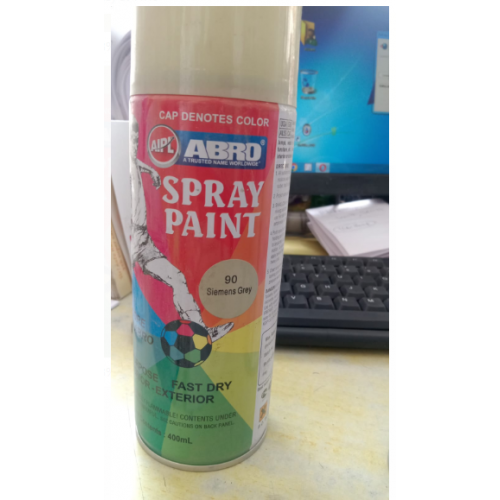 ABRO SP-90 Multipurpose Colour Spray Paint Can for Cars and Bikes (400ml, Siemens Grey, 1 Pc)
