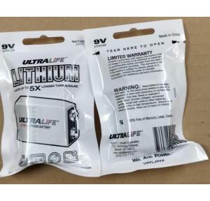 Ultralife Lithium Battery (Made in China)  U9VL-JP 9V 1200mAh