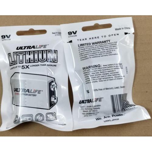 Ultralife Lithium Battery (Made in China)  U9VL-JP 9V 1200mAh