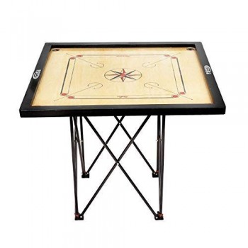 NGS Carrom Board Matt Finish Frame 4x2 Inch Ply Thickness: 12mm, Playing Area: 29x29 Inch, Board Size: 37x37 Inch With Coins, Stricker Powder and Stand