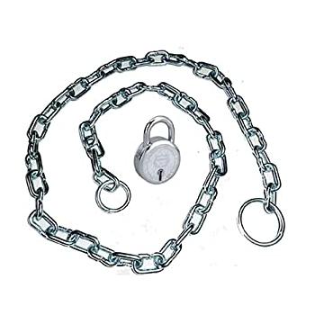 SS-304 Chain 8mm 2 Feet With Pad lock 25mm, 1 Set