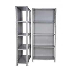 Slotted Angle Racks (Powder Coated) Size :-D-24”X W-36”XH-84” Having-5 level and shelves hold capacity 60Kg, Thickness :-Shelves–20gauge, Angles–14gauge, Color–Blue