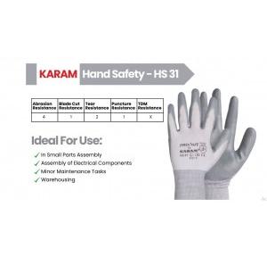 Karam Glove  Multi Purpose White Polyester Coating Glove HS31