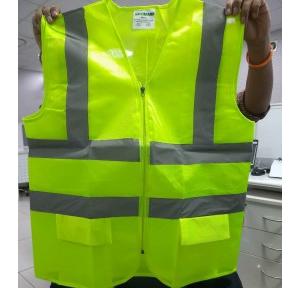 Safety Jackets 130 GSM Green With Black Double Strip