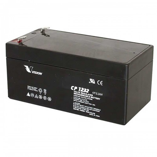 VISION CP 1232 Battery 12V 3.2AH, Size : 13.4 x 6.7 x 6.1 Centimeters