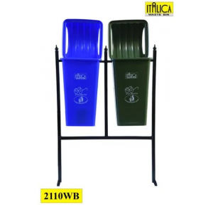 Italica  Wall Mounted Dustbin Plastic 110 Ltrs With Double Stand