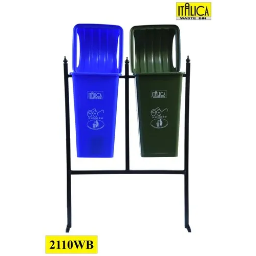 Italica  Wall Mounted Dustbin Plastic 110 Ltrs With Double Stand