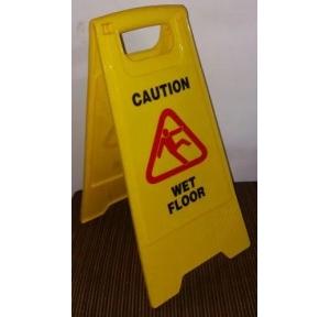 Caution Sign Board For Wet Floor Non-Magnetic 2ft x 1 ft Yellow