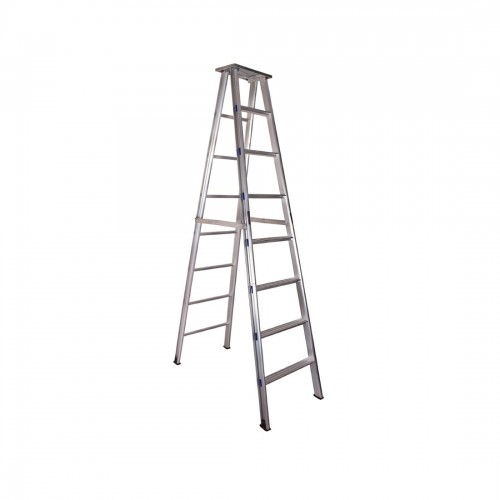 SJ Dual Side Ladder With Platform Weight Capacity 200 Kg Heavy Duty Aluminum 8 Feet 7 Step