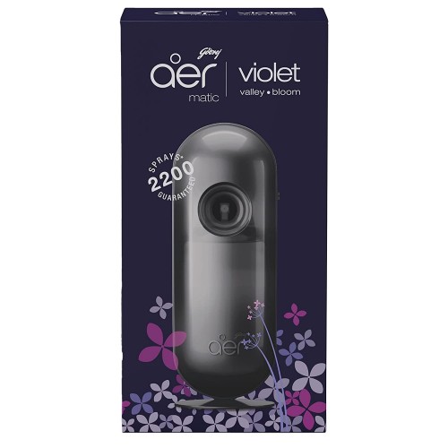 Godrej Aer Matic Kit (Machine+1 Refill) Automatic Room Fresheners With Flexi Control Spray (Cool Surf Blue, Fresh Lush Green, Violet Valley Bloom, Petal Crush Pink)