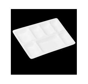Saflona Meal Tray Acrylic 7 Compartments 5mm White