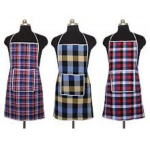Apron Checkered Cotton Fabric Standard Size