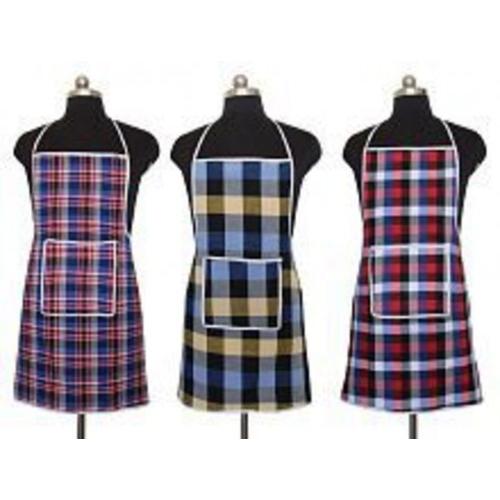 Apron Checkered Cotton Fabric Standard Size