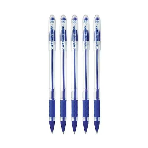 Cello Gripper Ball Pen, 0.5 mm Blue (Pack of 5)
