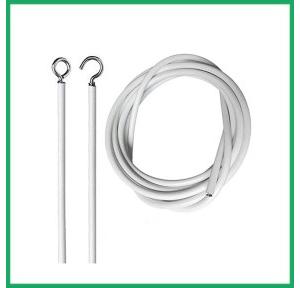 Curtain Wire Spring Steel Cord Cable Kit with Hooks 5 Meter 8 Gauge Pack of 1