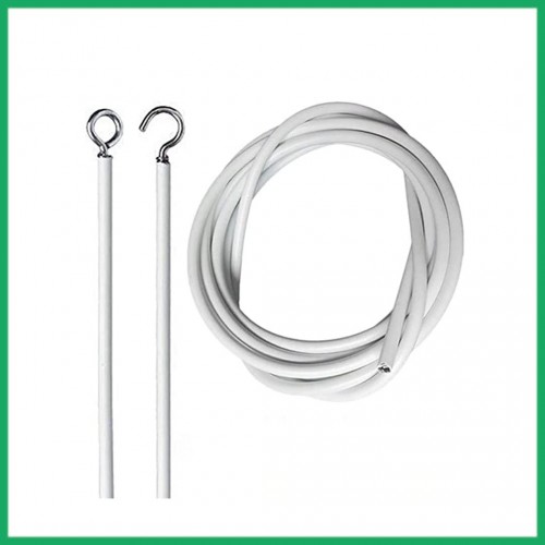 Curtain Wire Spring Steel Cord Cable Kit with Hooks 5 Meter 8 Gauge Pack of 1