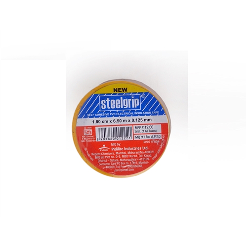 Steelgrip Tape Self Adhesive PVC Electrical Insulation 1.7cm x 6.5m x 0.125mm