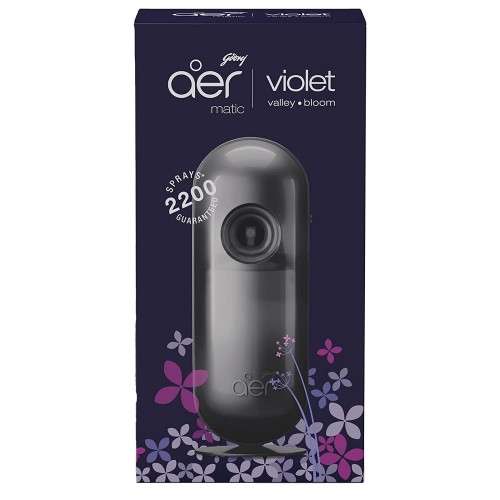 Godrej aer Matic Kit (Machine + 1 Refill) Automatic Room Fresheners with Flexi Control Spray Violet Valley Bloom