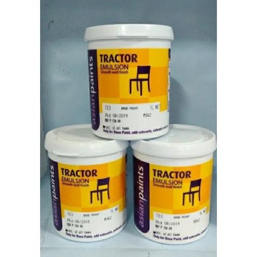 Asian Paints Tractor Emulsion Smooth Wall Finish Paint Water Based White 1ltr