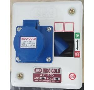 Indo Gold Wall mounted box with plug in socket IP44 32A 5Pin, 1 Set