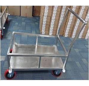 Stainless Steel 304 Platform trolley with one feet Railing Smooth finishing and Durable 8 Inch wheels,  3 Feet 6 Inch X Width 2 Feet X Height 3 Feet 6 Inch,  Load Capacity - up to 1000 Kg