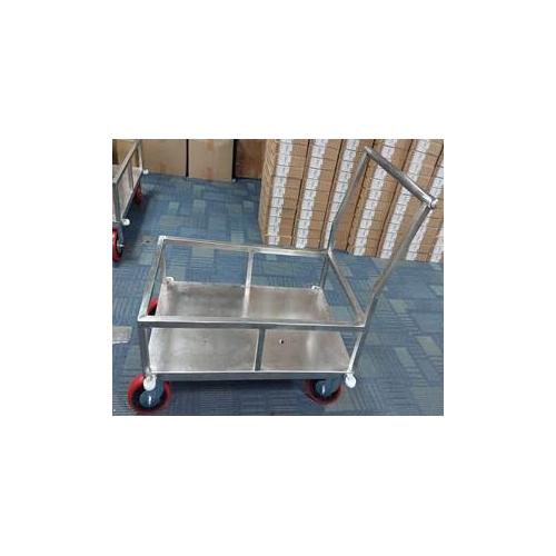 Stainless Steel 304 Platform Trolley With One Feet Railing Smooth Finishing and Durable 8 Inch Wheels Size: 3 Feet 6 Inch X 2 Feet X 3 Feet 6 Inch Load Capacity: up to 1000 Kg